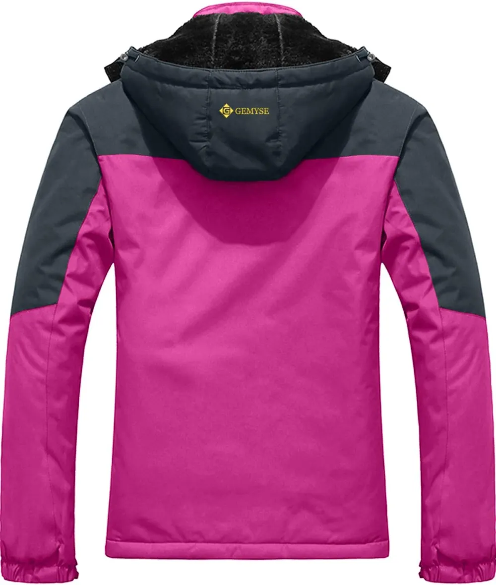 Women's Ski Snow Jacket Warm Winter Waterproof Coat Snowboard Rain Jacket Hooded Windproof Windbreaker