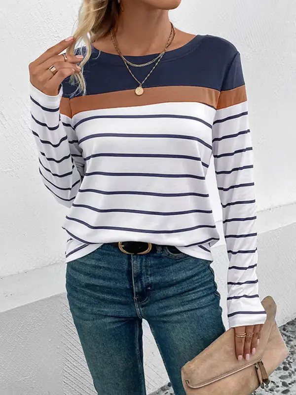New Women's Striped Long Sleeve Sweater