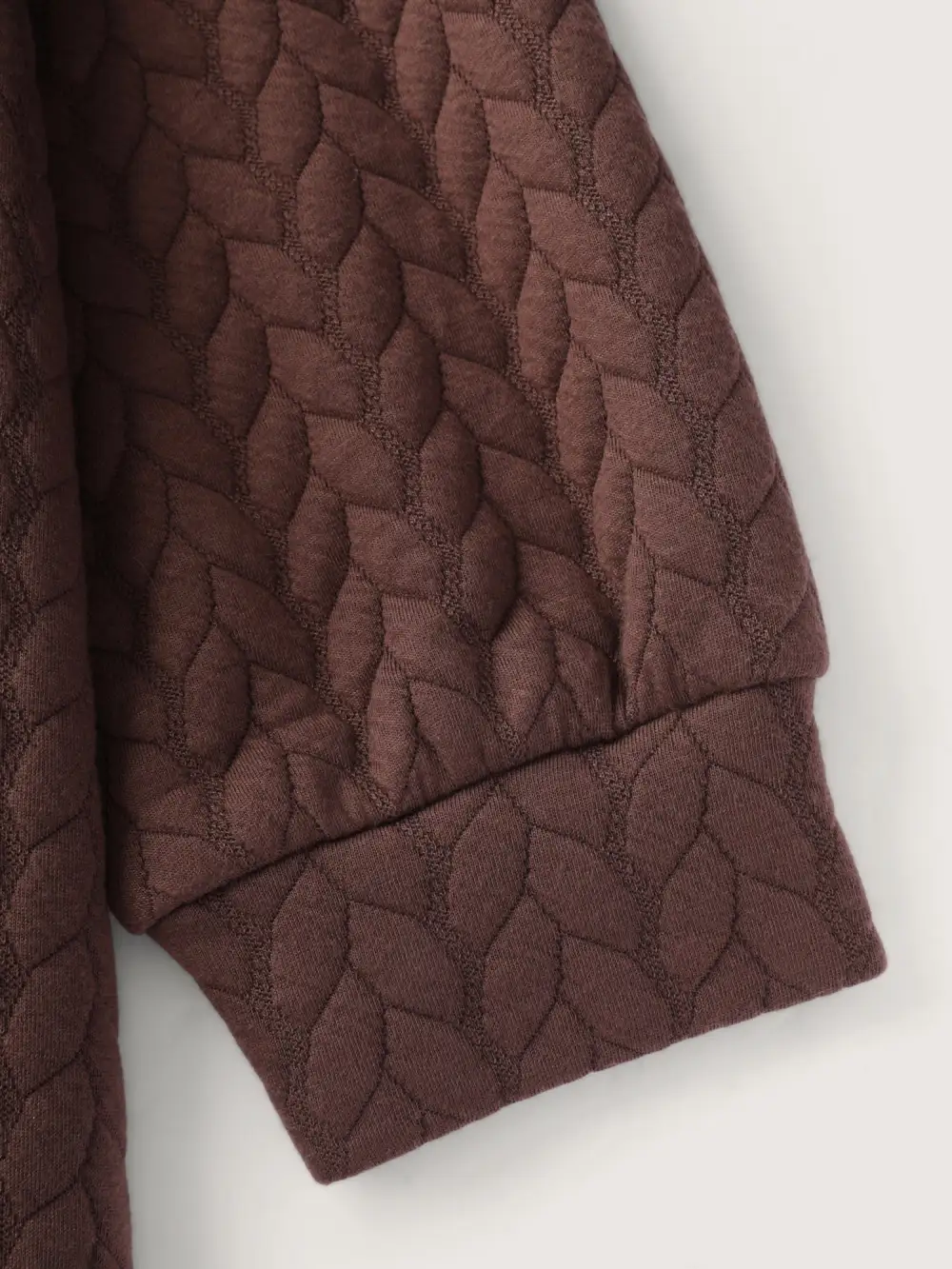 Textured Side Slit Round Neck Sweatshirt