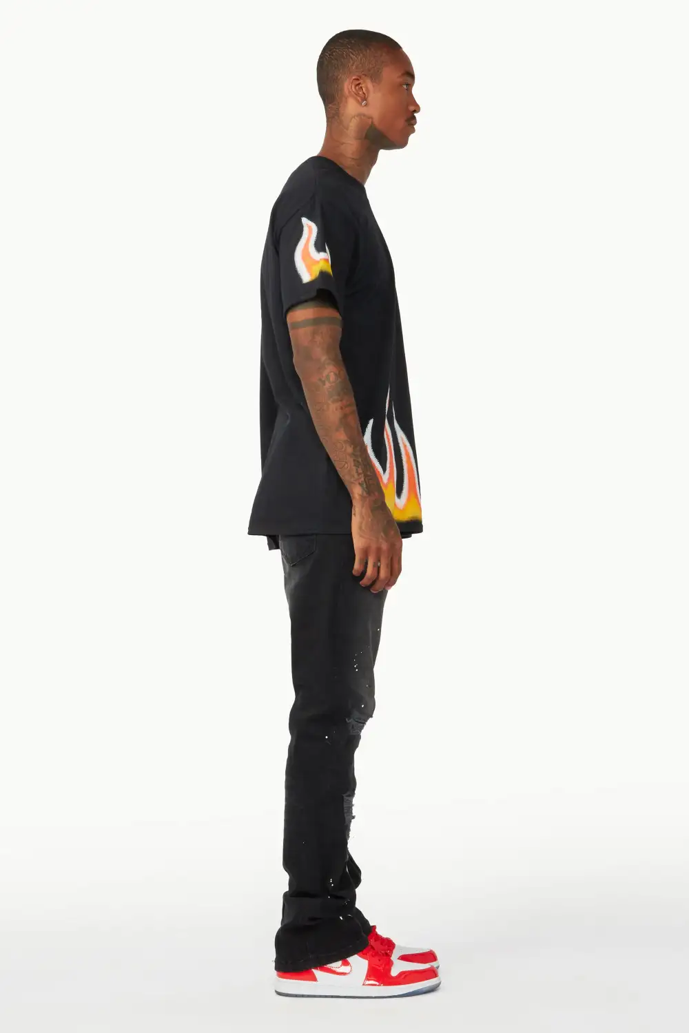 Edmund Black Stacked Flare Jean