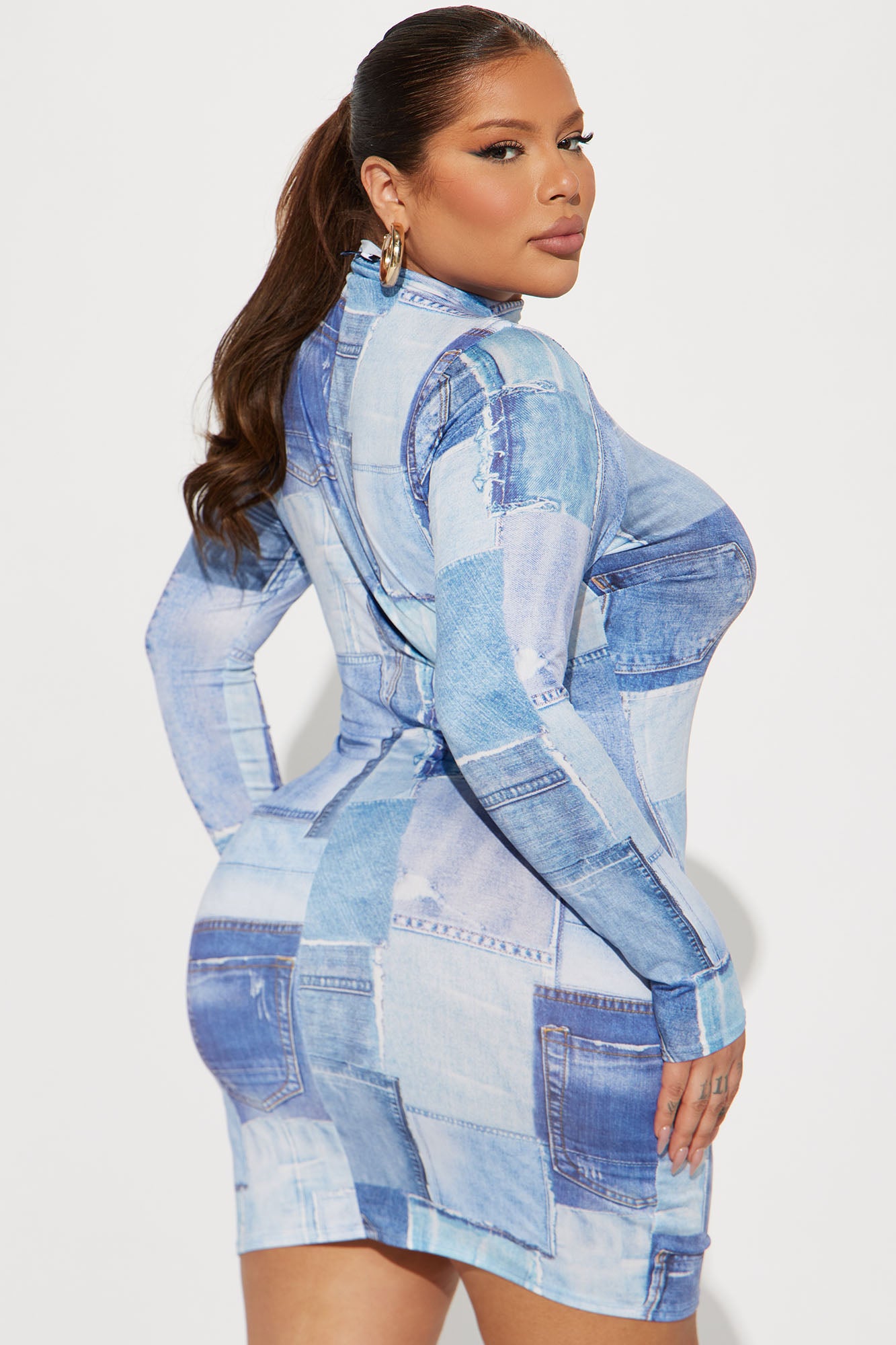 Denim Demeanor Mini Dress - Denim