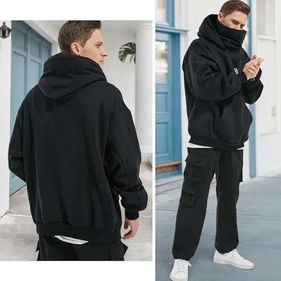 Black Friday-Unisex Oversize Ninja Double-Neck Cotton Hoodie with Pockets