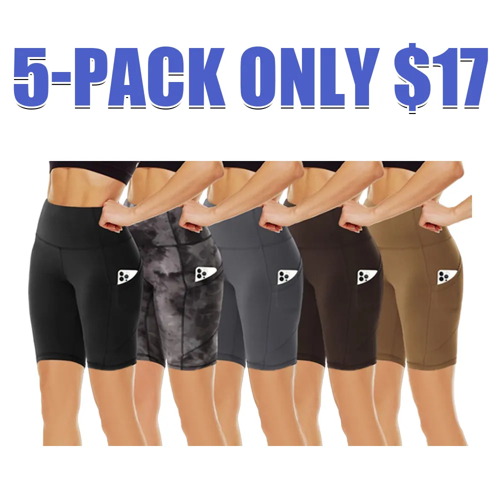 Women's High Waist Biker Shorts with Pockets – Plus Size, 5