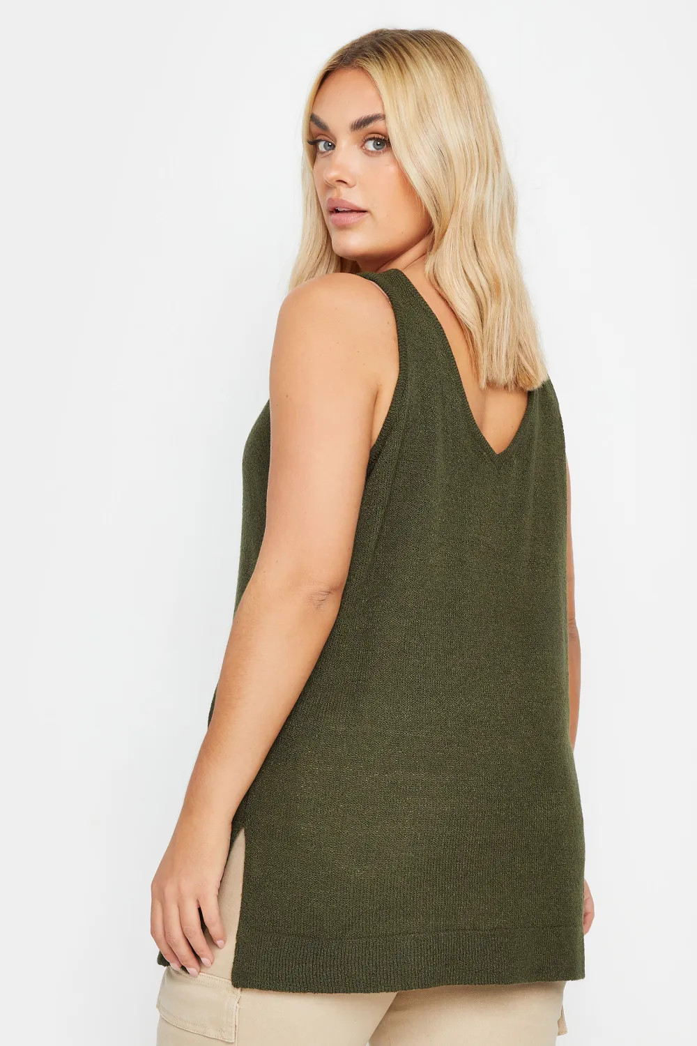 YOURS Curve Black Knitted Vest Top