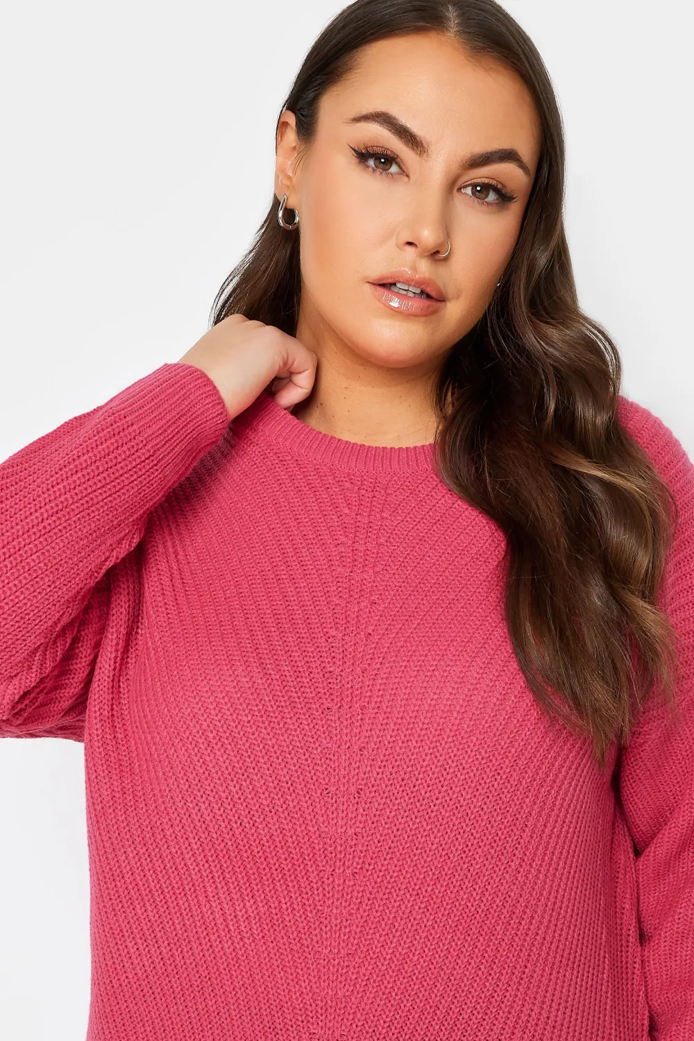 YOURS Curve Pink Essential Knitted Jumper
