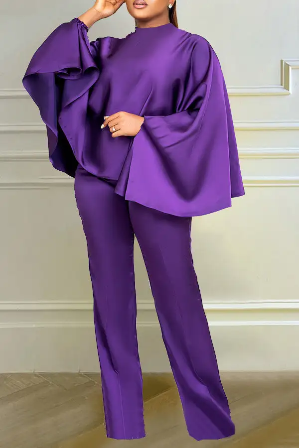 Batwing Sleeve Flowy Pant Set