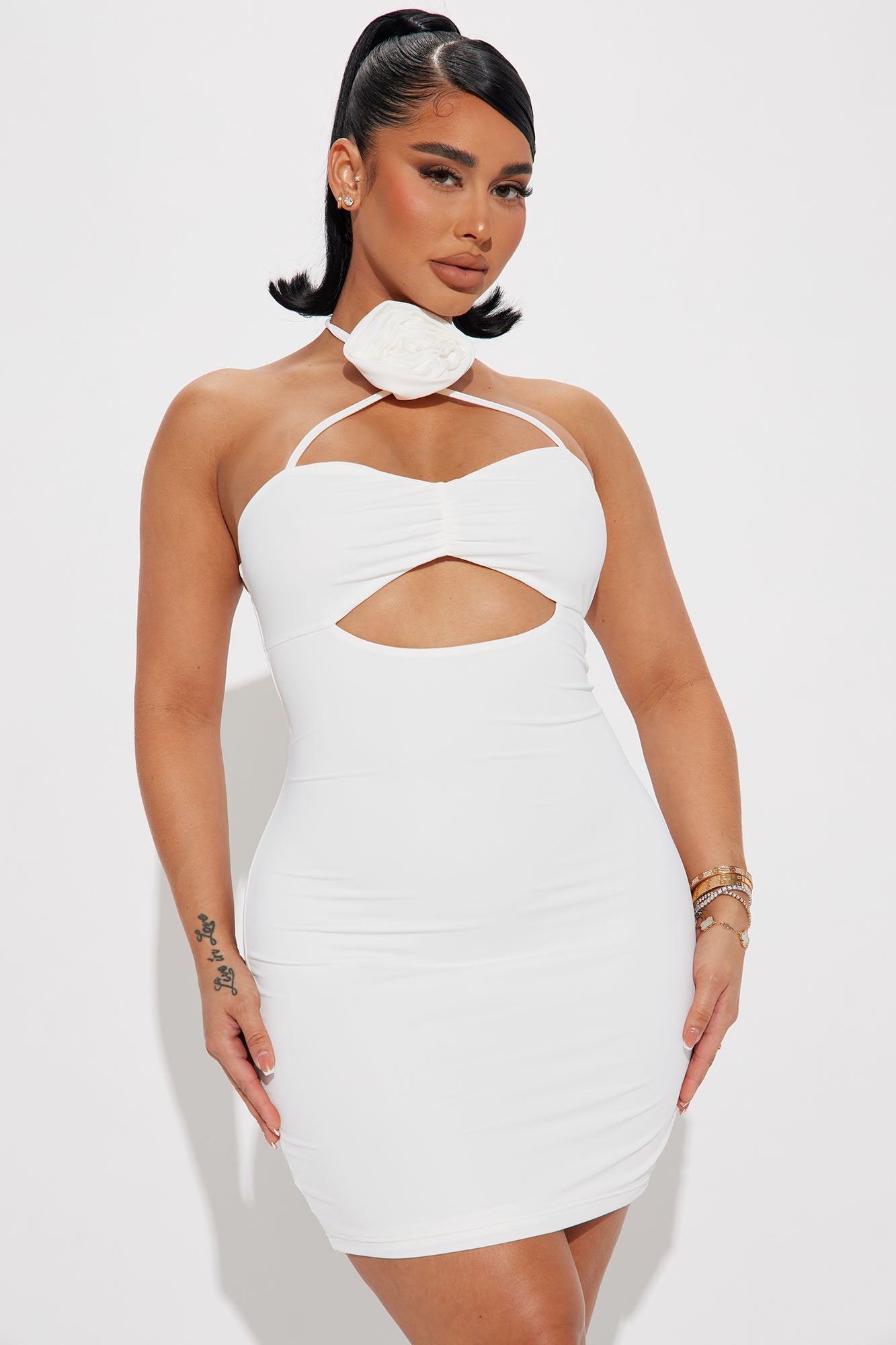 Blake Floral Mini Dress - White