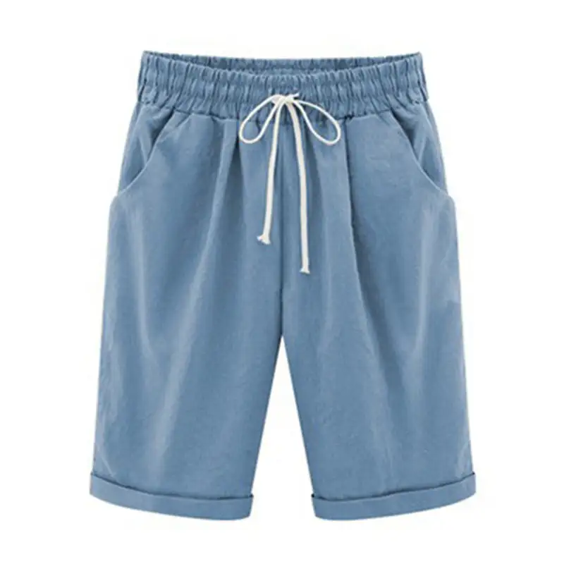 WOMEN'S FASHION ELASTIC WAISTBAND PLUS SIZE LOOSE SHORTS