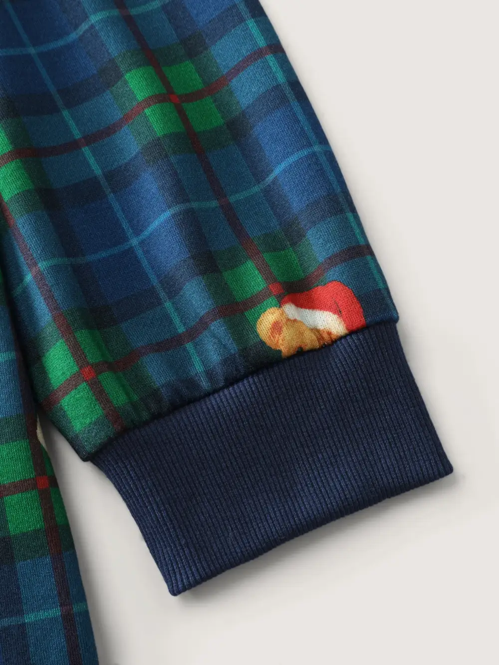 Holiday Bear Plaid Round Neck Sweatshirt