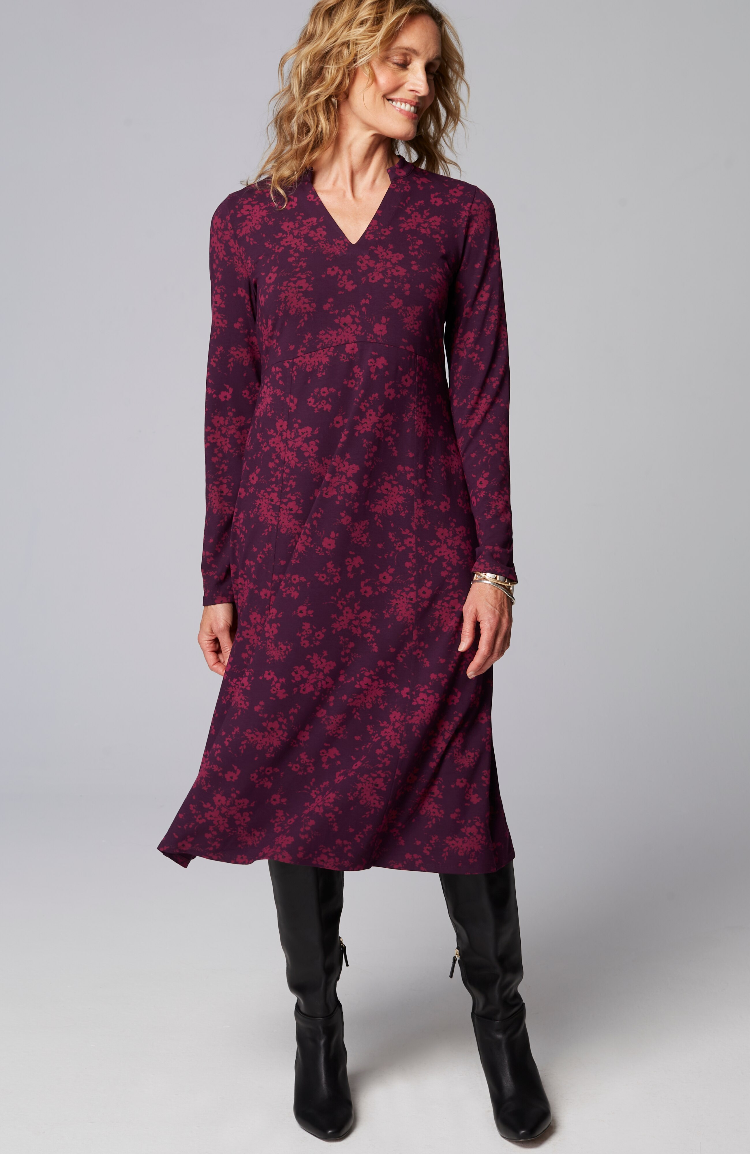 Wearever Princess-Seamed V-Neck Dress