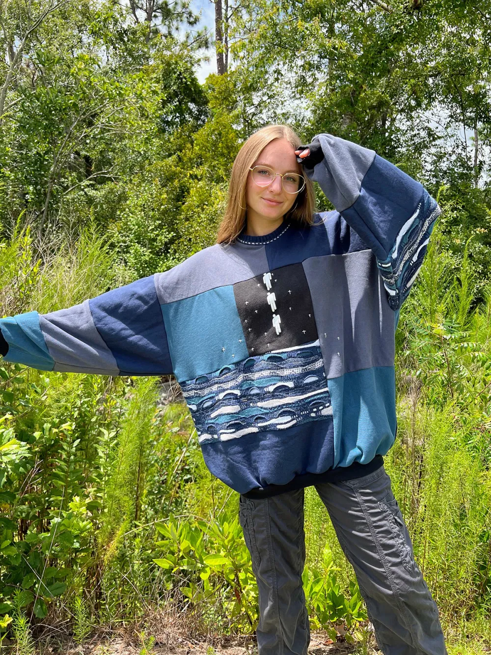 Navy Streetwear Leisure Hoodie Sweatshirts