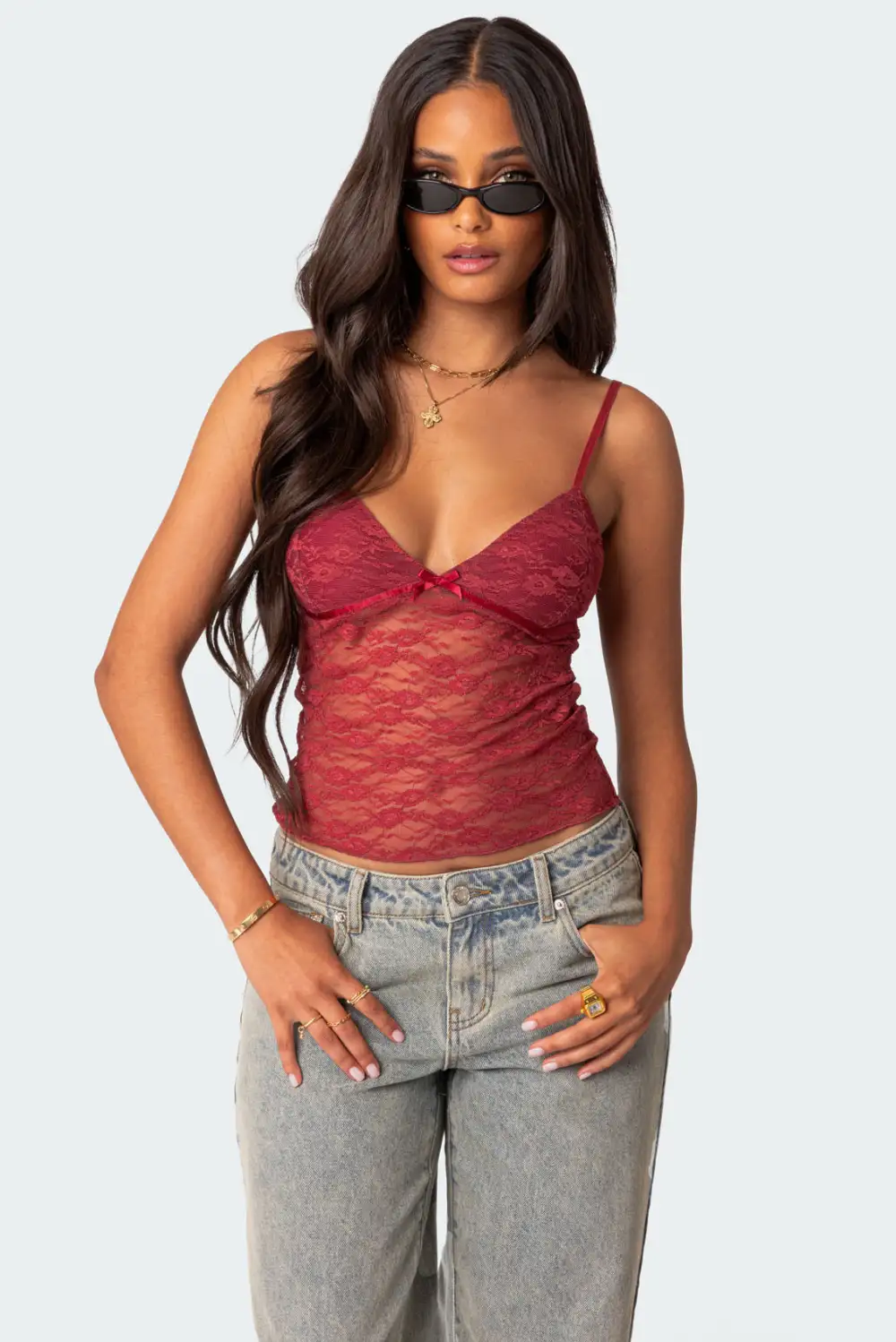 Eira Sheer Lace Tank Top
