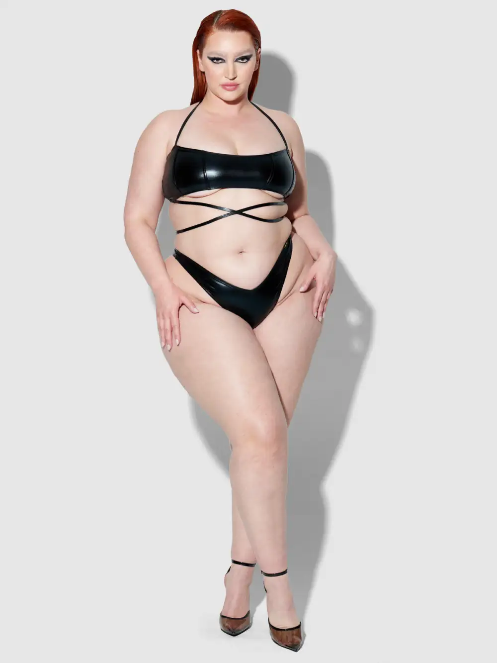 Frederick's Of Hollywood Onyx Corset Bandeau Swim Top