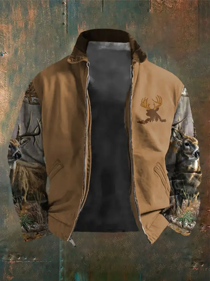 Men's Western Elk Outdoor Lapel Jacket