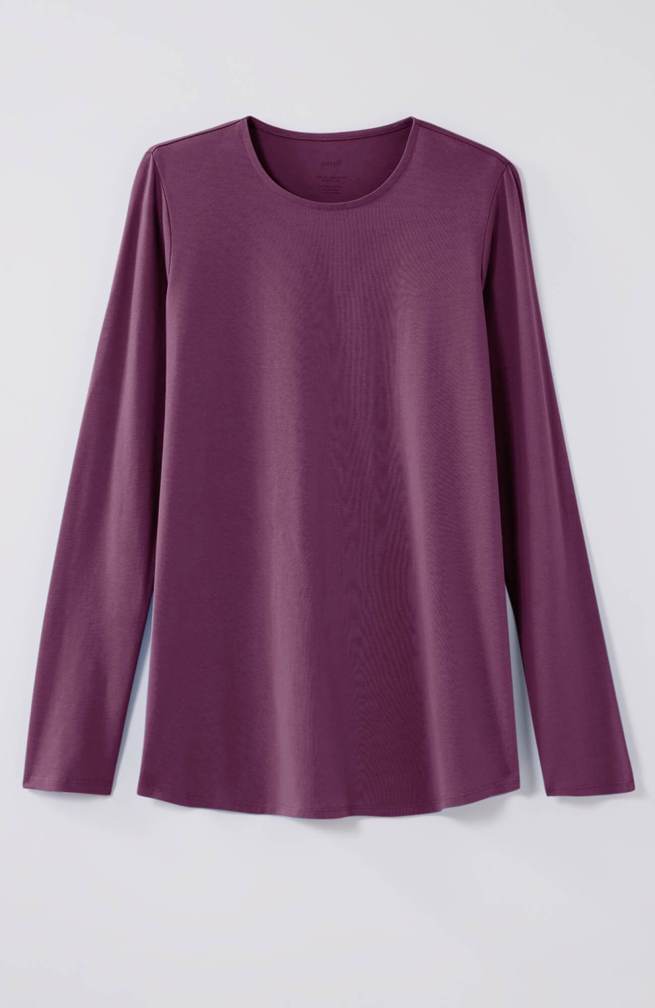 pure jill long-sleeve shirttail tee