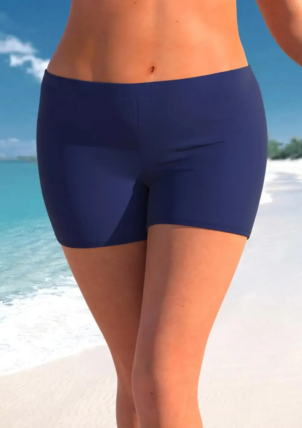 Plus Size Patchwork Navy Tankini Top