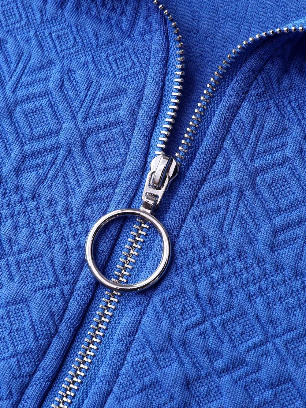 Textured Half-Zipper Stretchy Sweatshirt