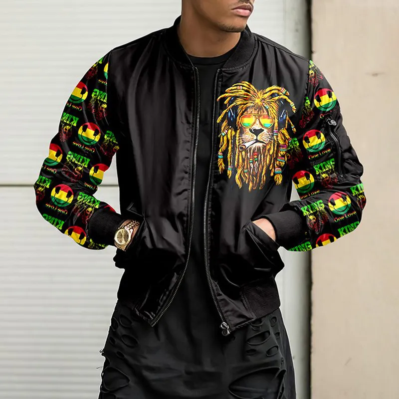 Men's Casual Versatile Printed Jacket