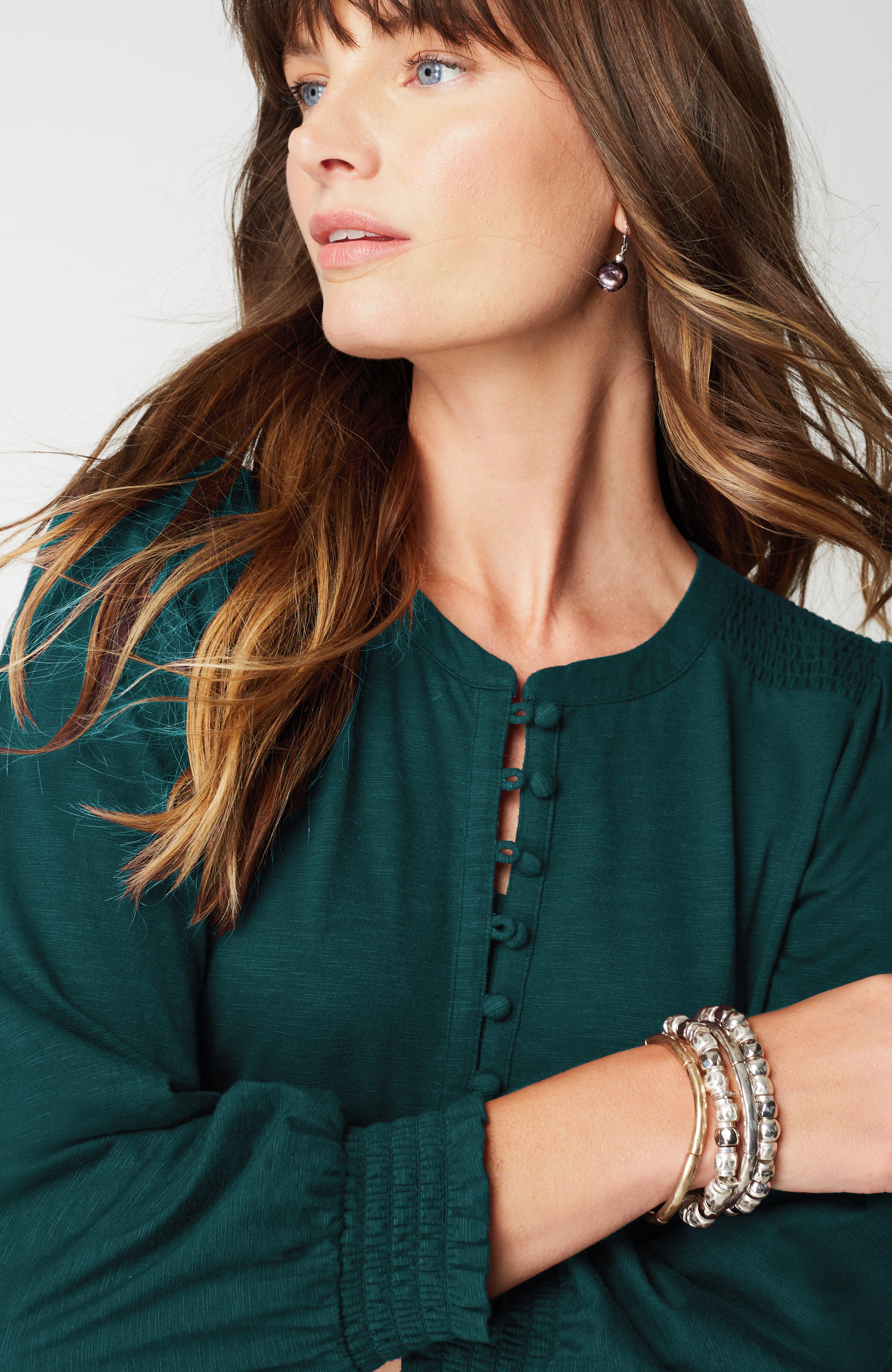 Smocked Henley Dress