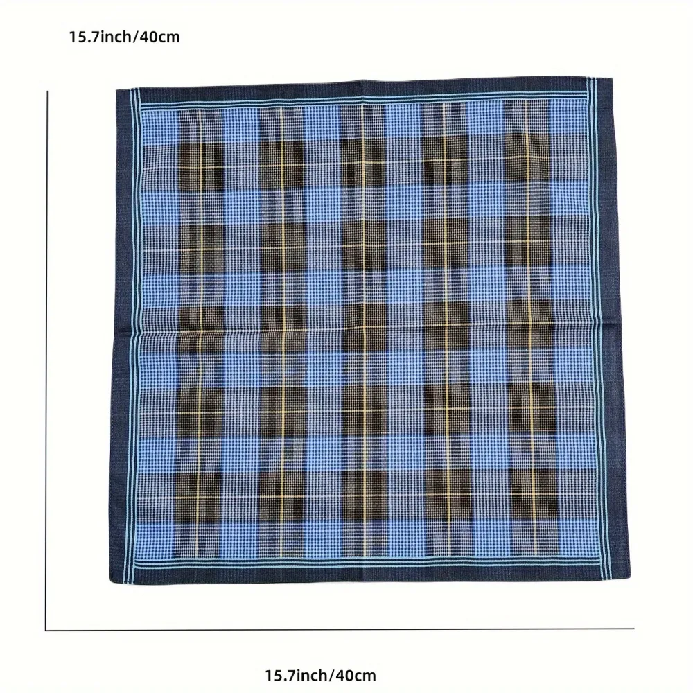 Striped Vintage Pure Cotton Square Handkerchief
