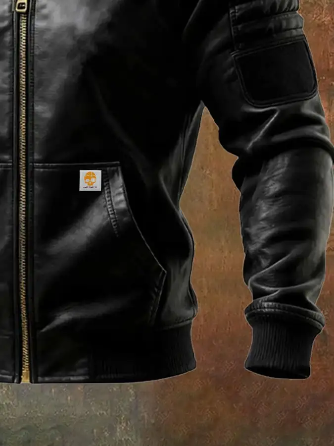 Men's Vintage Leather Patchwork Jacket