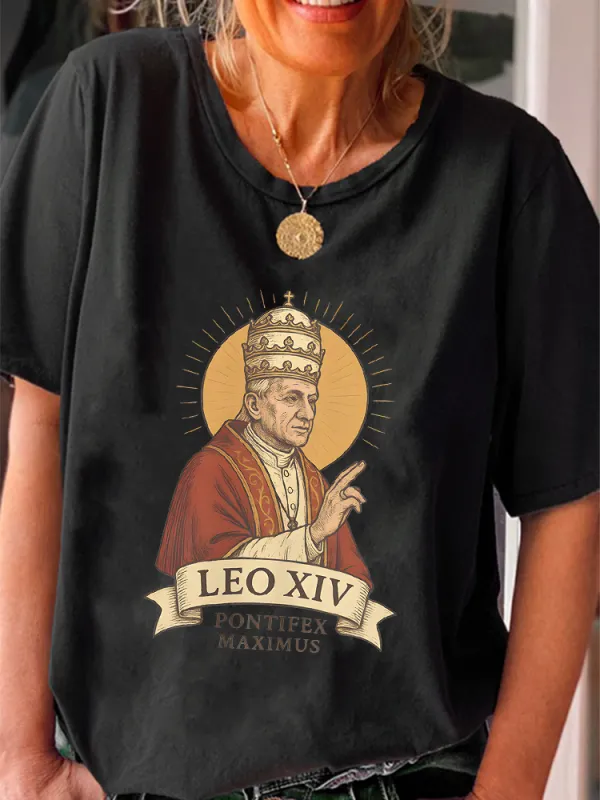 Women'S Pope Leo Xiv  Made In America Round-Neck Short-Sleeved T-Shirt