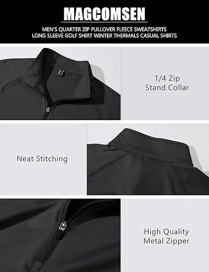 Men’s Zipper Mock Neck Sweatshirt – Casual Thermal Top