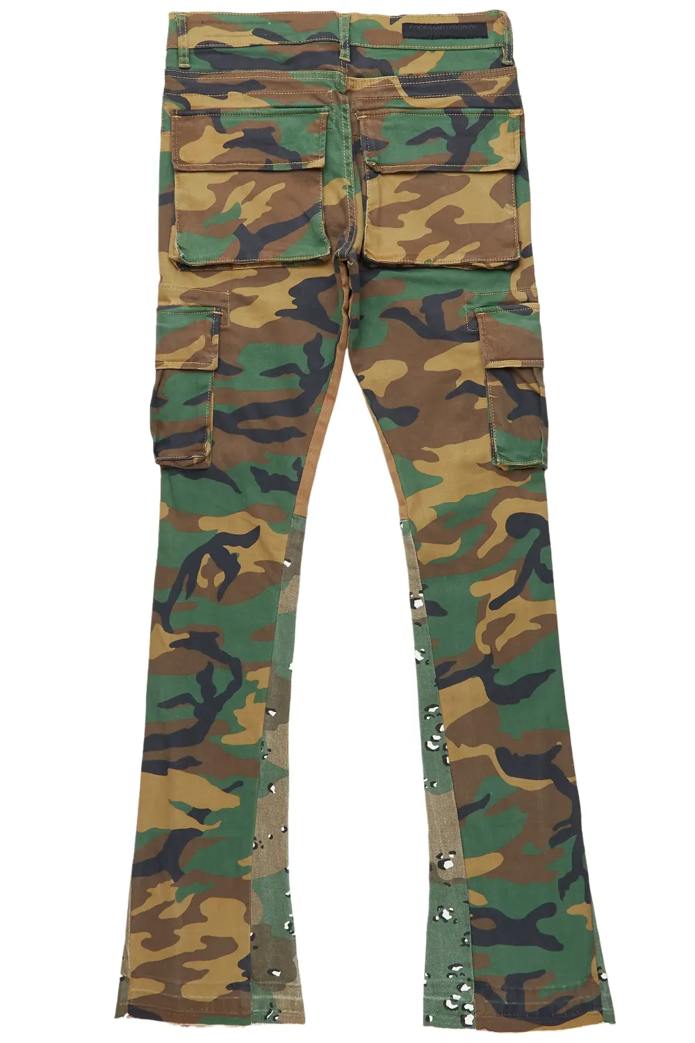 Kirrem Faded Camo Stacked Flare Jean