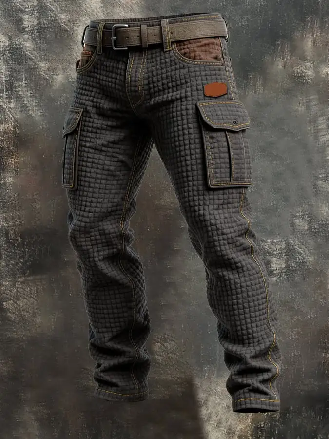 Men's Retro Multifunctional Pocket Work Pants