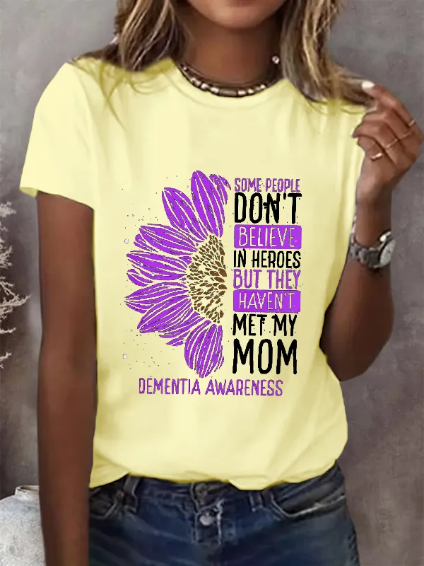 Dementia Awareness Ribbon Mom Warrior T-Shirt