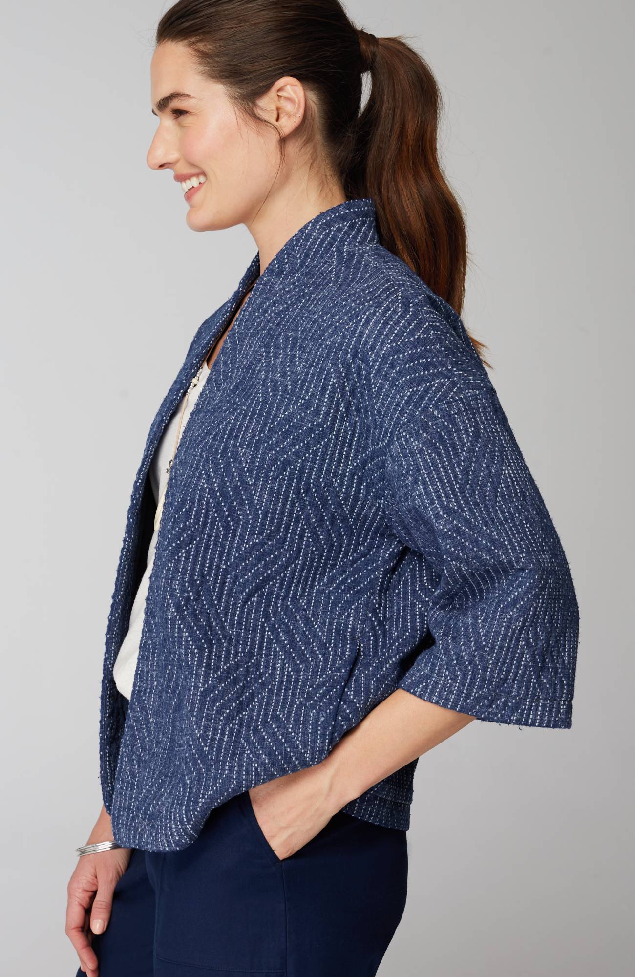 Pure Jill Square-Sleeve Jacket