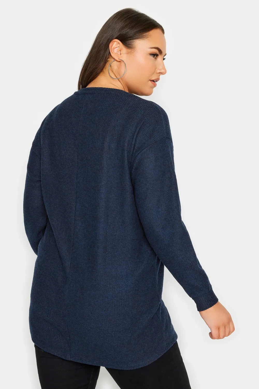 YOURS LUXURY Curve Blue Star Sequin Sweatshirt