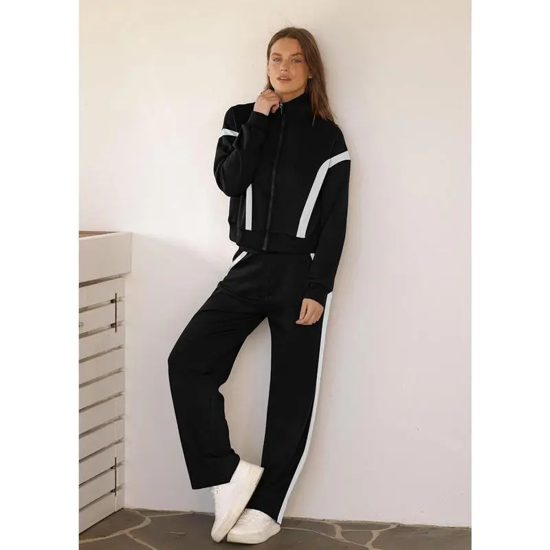 Women’s 2-Piece Lounge Set – Sweatshirt & Wide Leg Pants