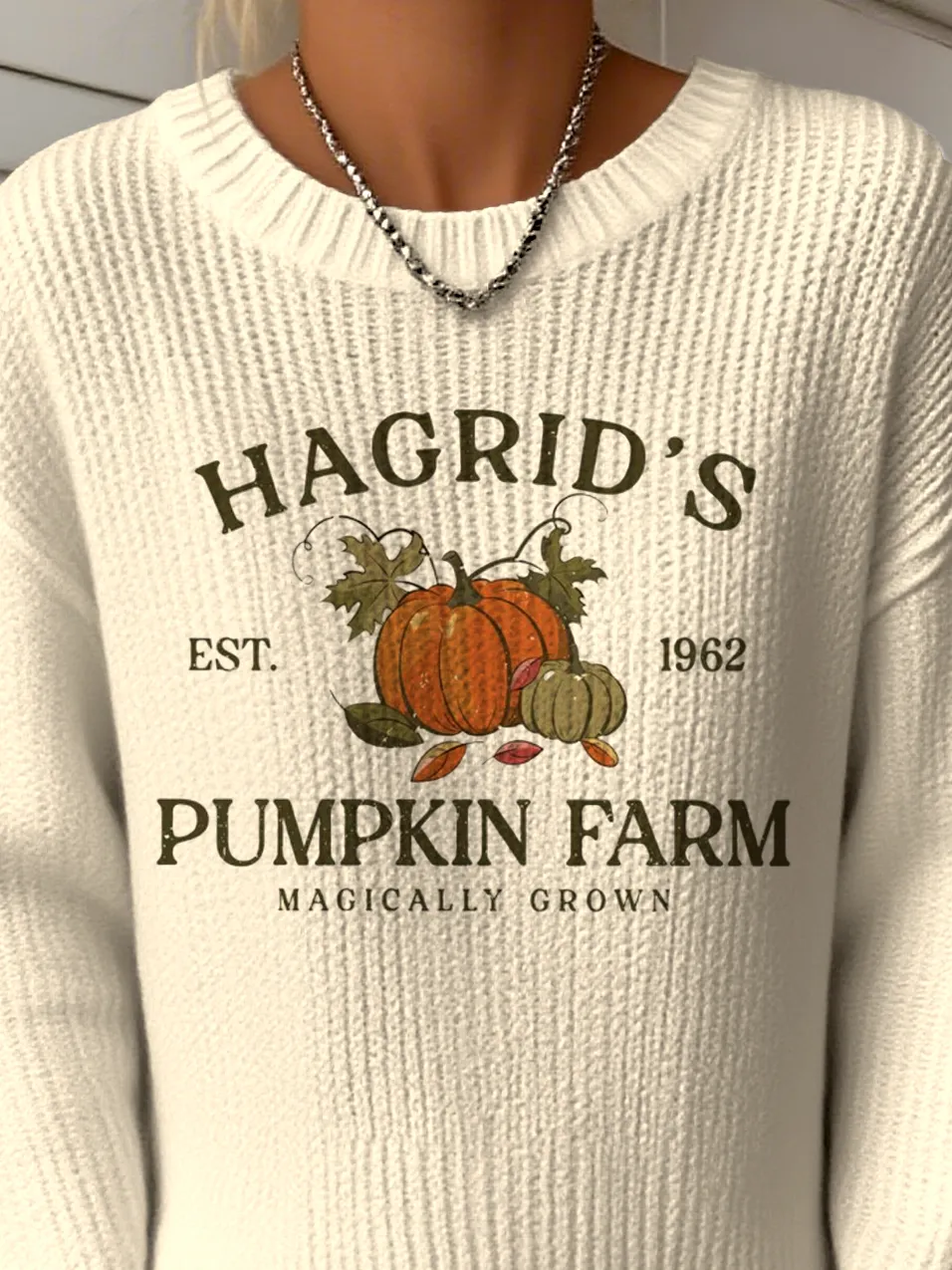 Women's Halloween Pumpkin Pattern Pullover Sweater Regular Autumn and Winter Top