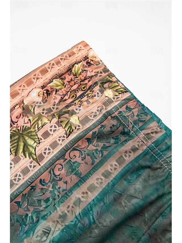 Women's T shirt Tee Shorts Sets Floral Casual Daily Print Light Green Short Sleeve Fashion V Neck Summer