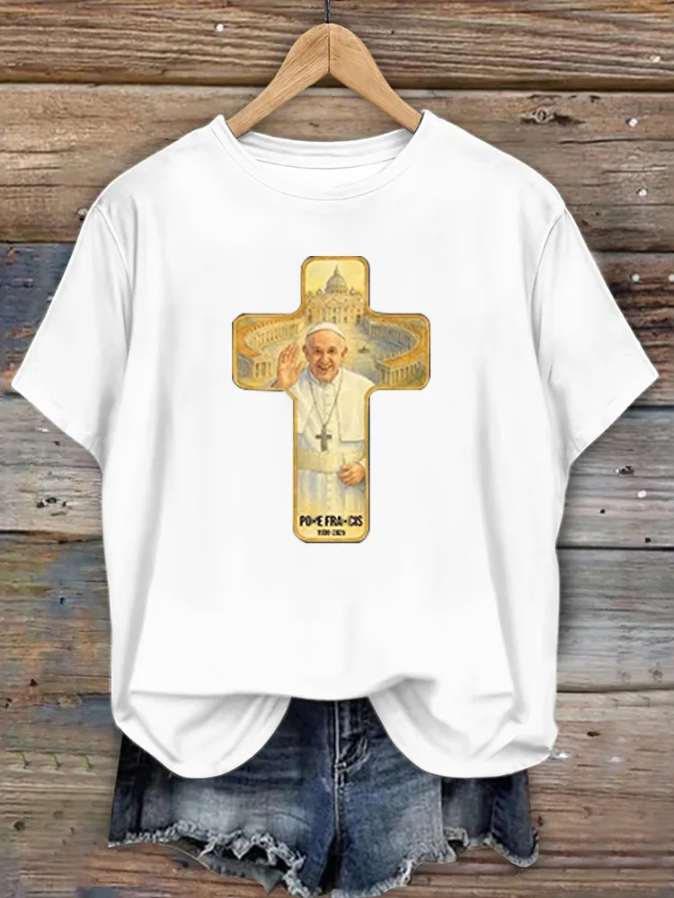 Women's Rip 1936-2025 Print Short Sleeve Round Neck Cotton T-Shirt