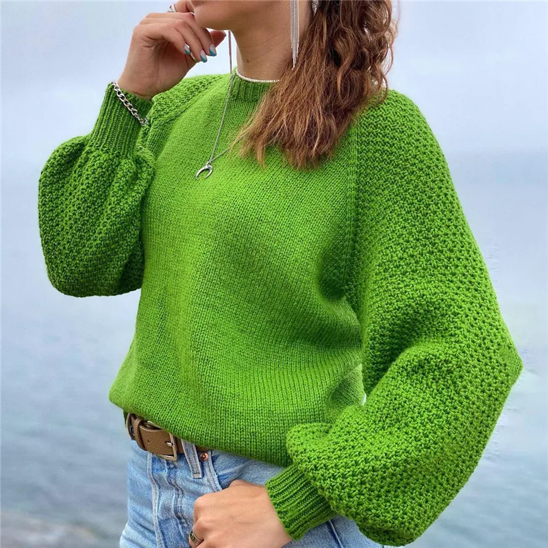 New pullover solid color versatile sweater