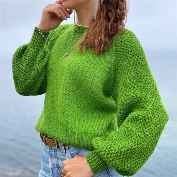 New pullover solid color versatile sweater