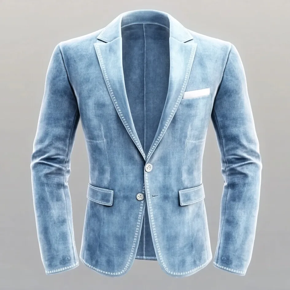 Men's  Two Button Notch Lapel Long Sleeve Blazer