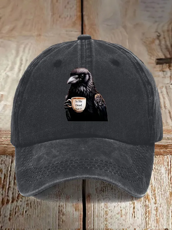 Unisex Fashion Casual Crow Is He Dead? Washed Cotton Hat