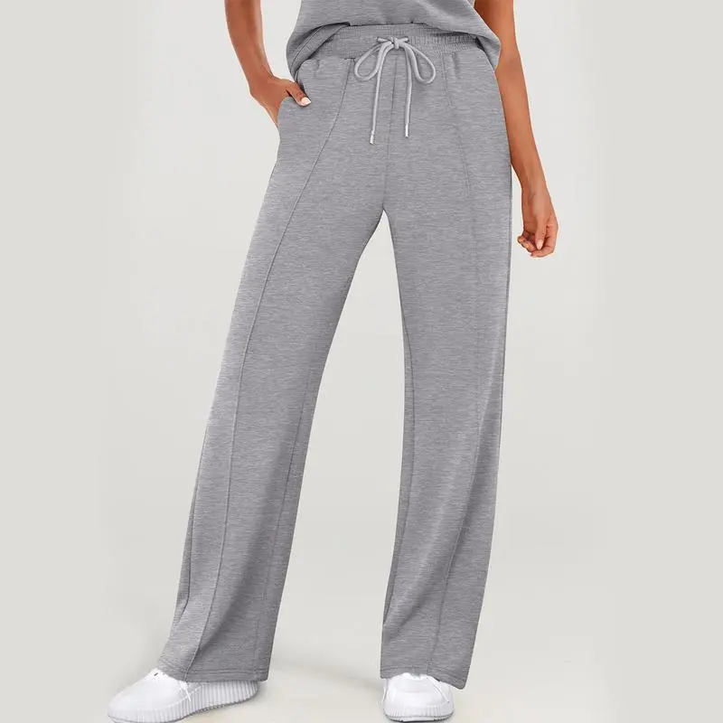 Women's Summer 2 Piece Outfits Casual Sleeveless Sweatsuits Matching Wide Leg Tracksuits Lounge Sets