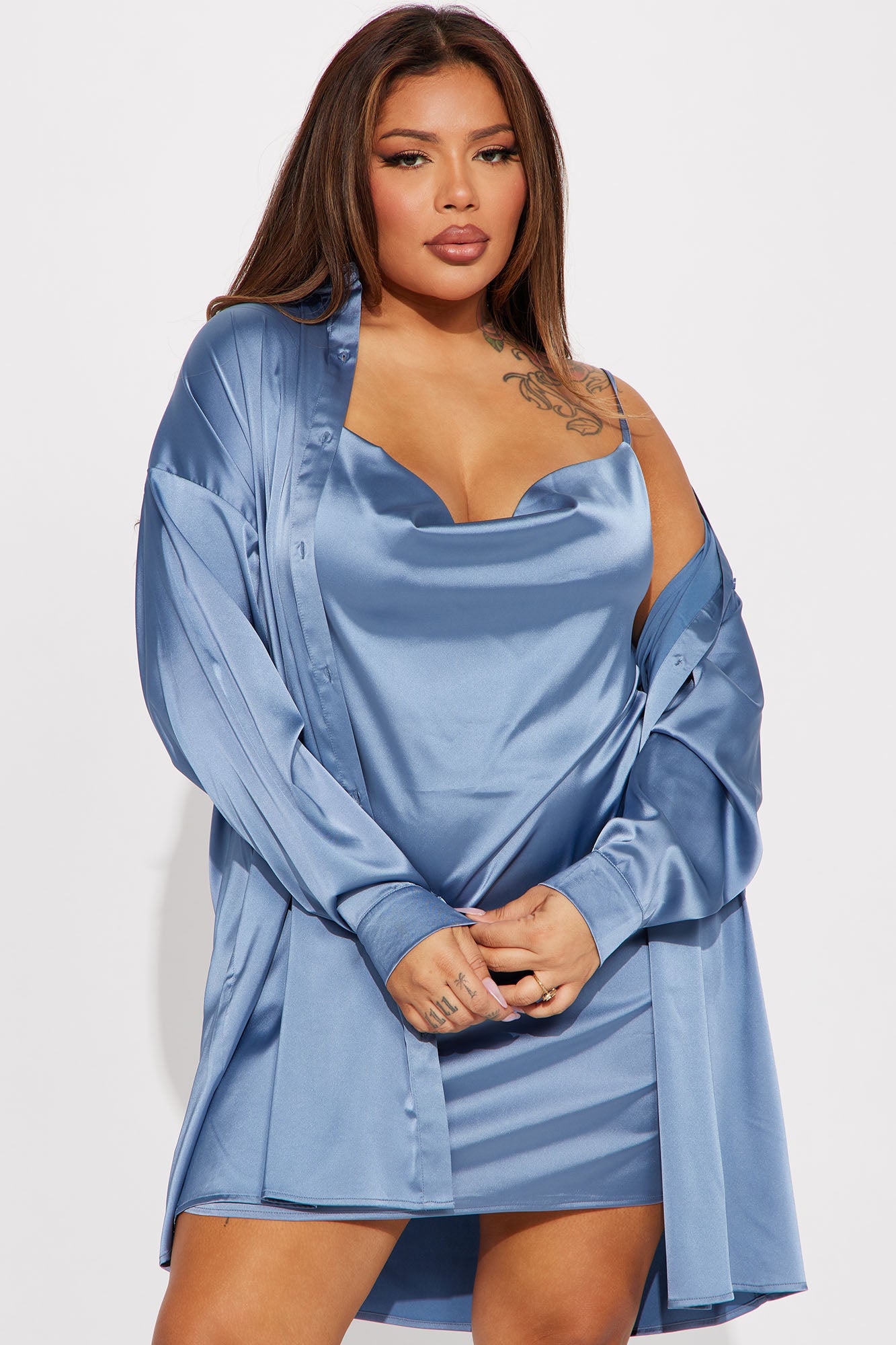 Stella Mini Dress Set - Blue