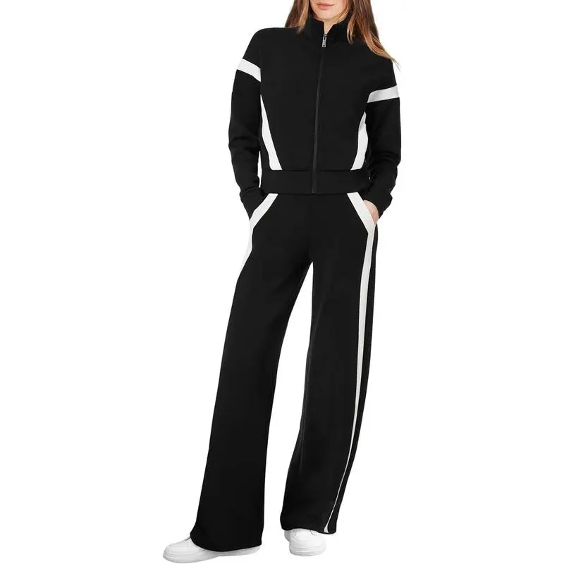 Women’s 2-Piece Lounge Set – Sweatshirt & Wide Leg Pants