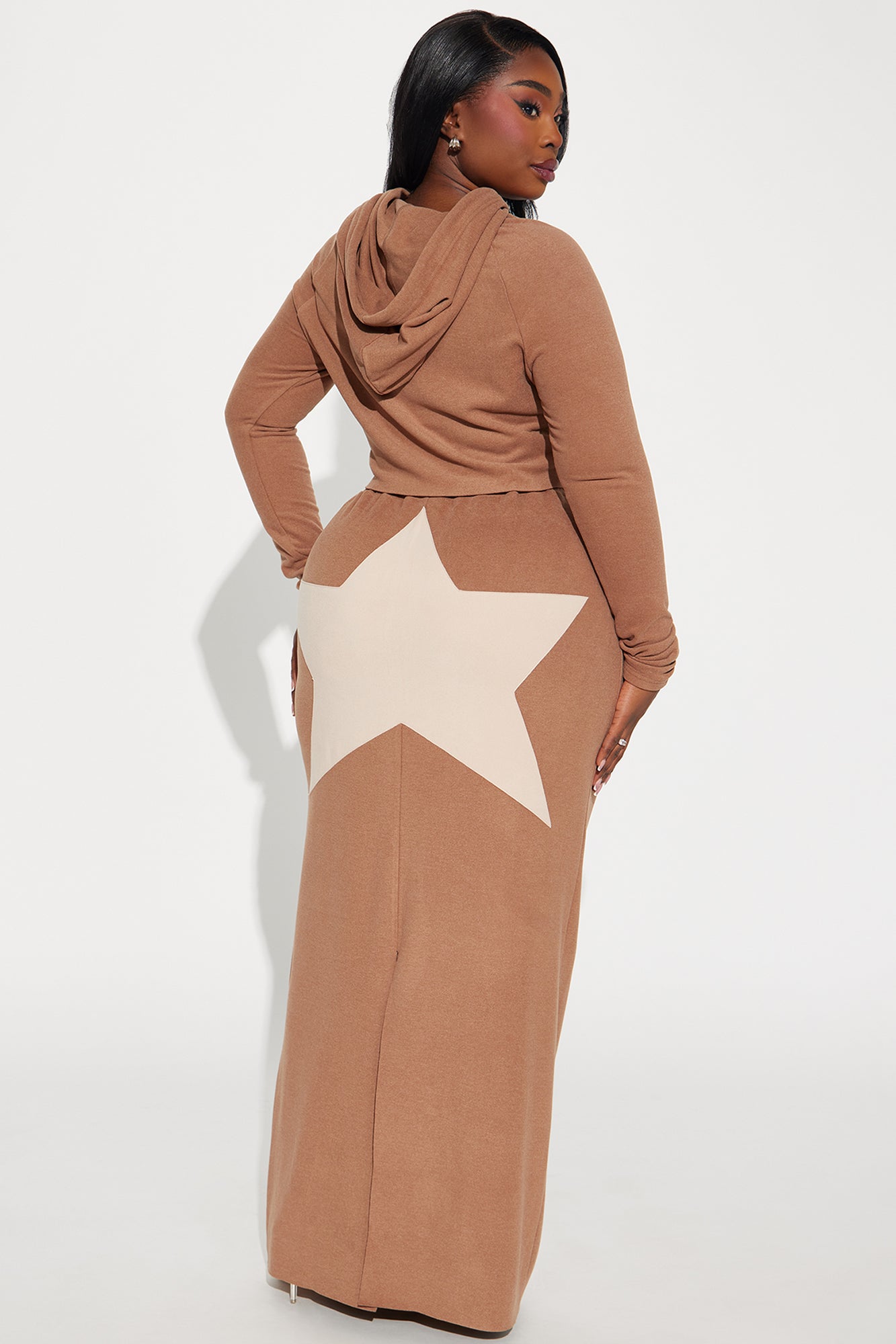 Radiant Star Fleece Skirt Set - Mocha