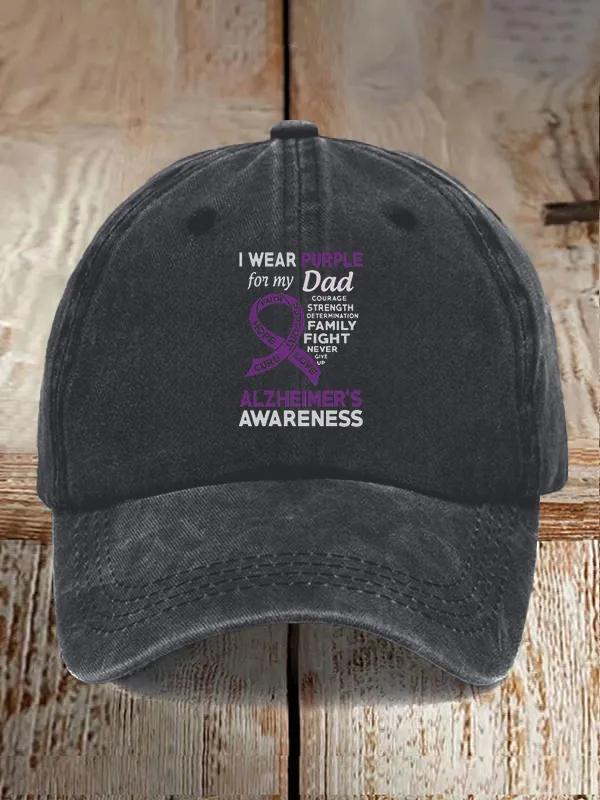 I Wear Purple For My Dad Alzheimer'S Awareness Baseball Caps