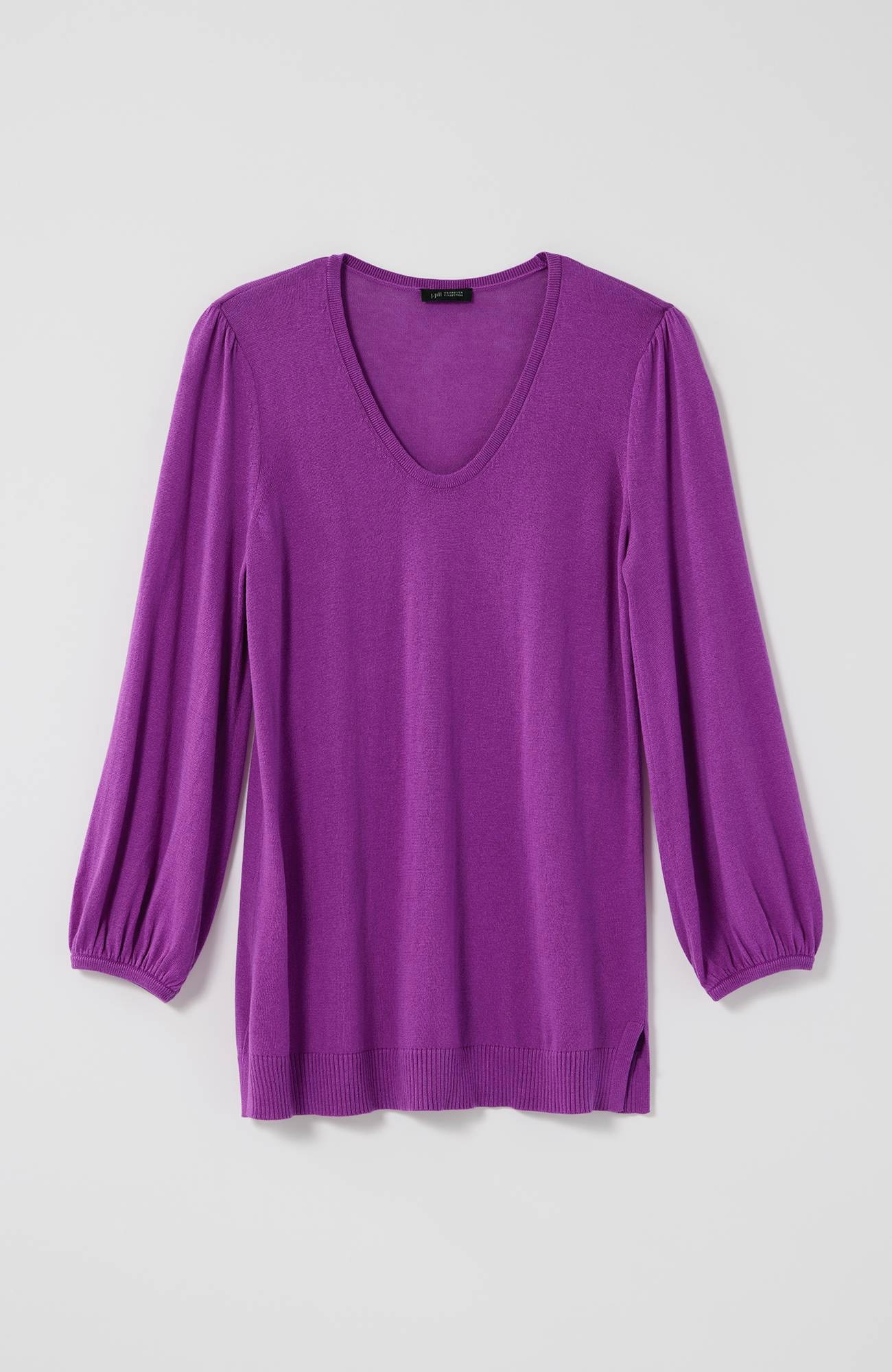 wearever silk-blend blouson-sleeve sweater