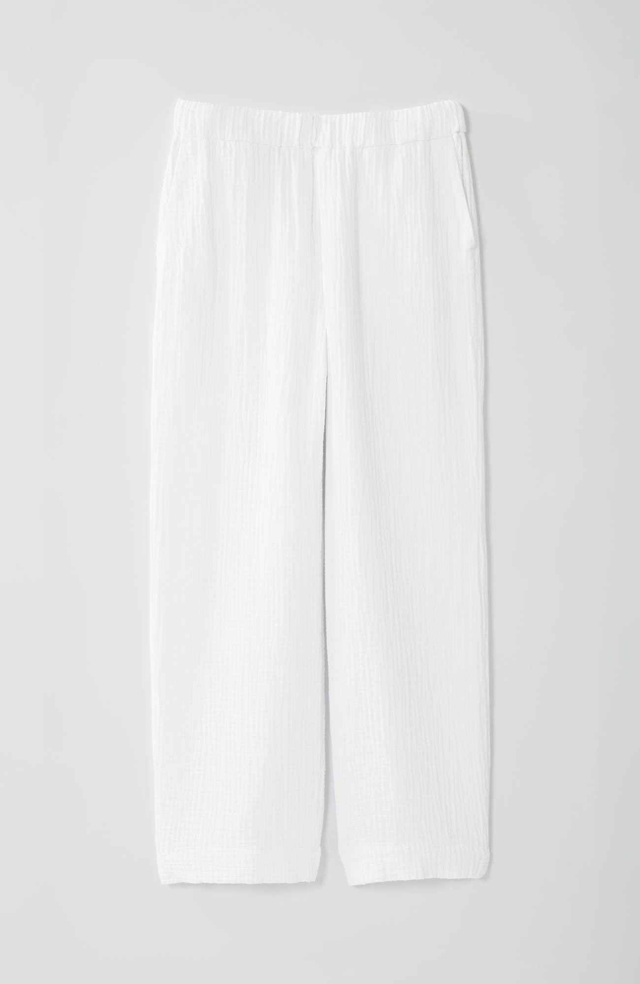 Cotton-Gauze Straight-Leg Crops