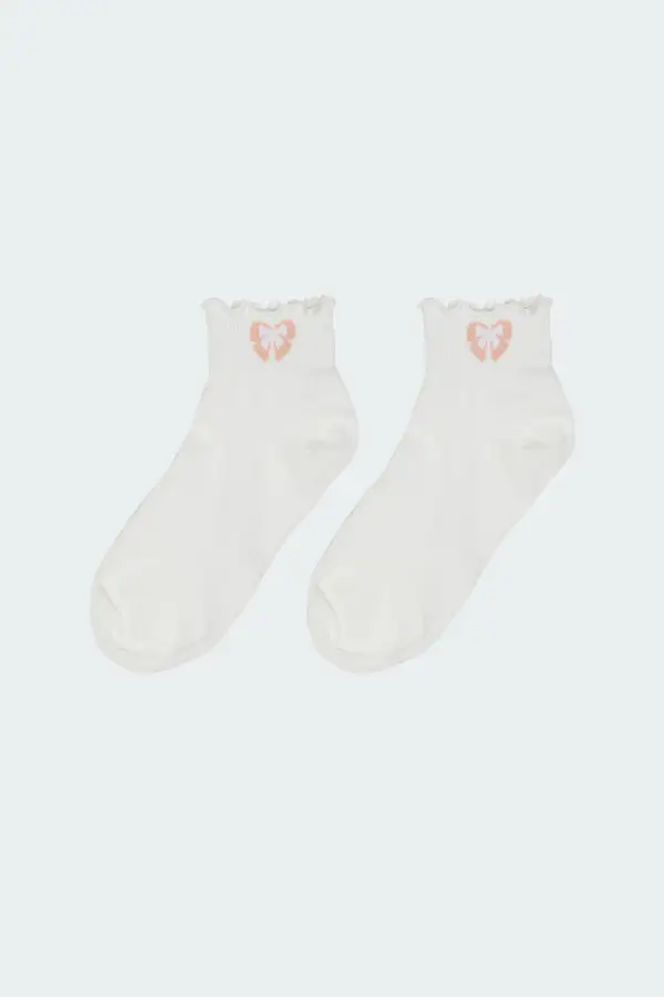 Printed Frill Hem Socks