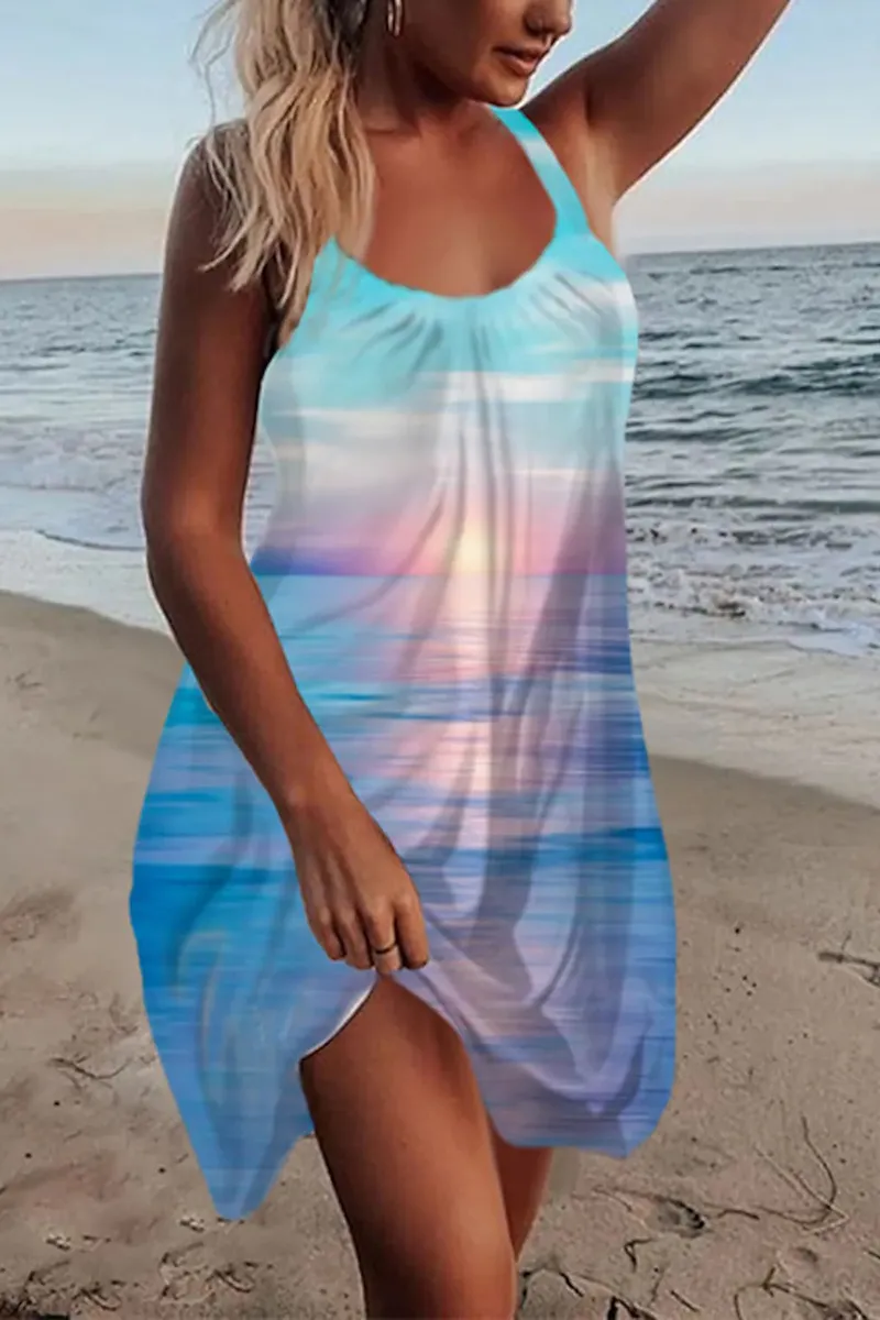 Plus Size All Over Print Cami Mini Dress