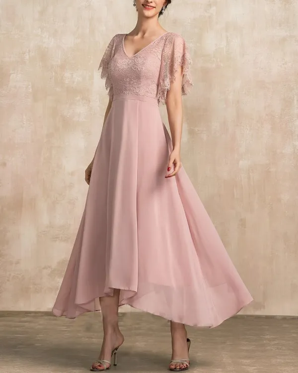 ELEGANT FASHION EMBROIDERED CHIFFON DRESS